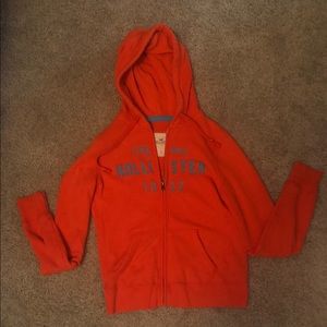 Orange Hollister full zip sweatshirt